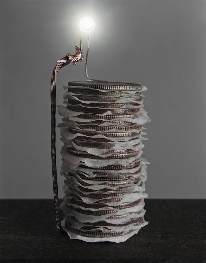 Scientist Generates Electricity from Foods Coin Battery