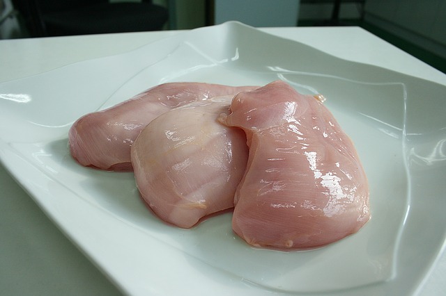 Three Fresh, Boneless, Skinless Chicken Breasts Uncooked