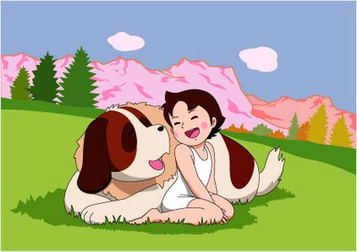 Dibujo de Heidi y su perro