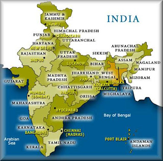 India map showing states and its capitals