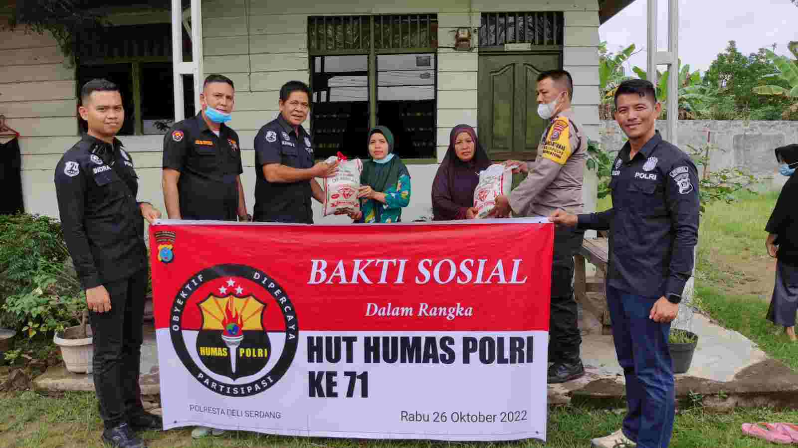 Sambut HUT Humas Polri  Ke 71, Humas Polresta Deli Serdang Gelar Baksos bagi Masyarakat