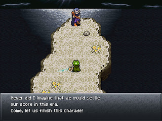 Frog prepares to battle Magus, his archenemy in Chrono Trigger, for the final time.