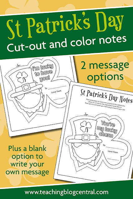 What a fun way to teach kids gratitude. Get them to fill out these fun St Patrick's Day Lucky Notes printable to send thank you cards, birthday wishes and more!