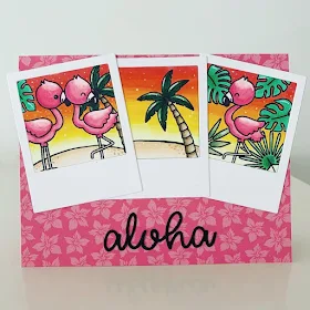 Fabulous Flamingos, Tropical Scenes and Loopy Letters Dies Tropical Summer Themed card by Jo Smith