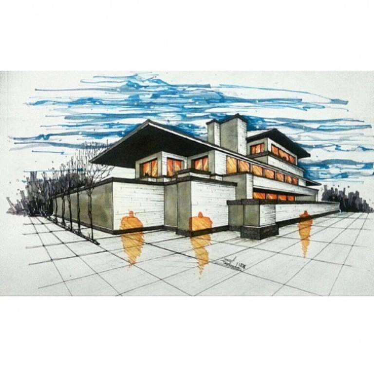 20 Contoh Gambar Sketsa Bangunan Arsitektur - Jurnal 