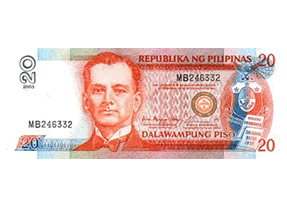 Old 20.00 peso Philippine bill