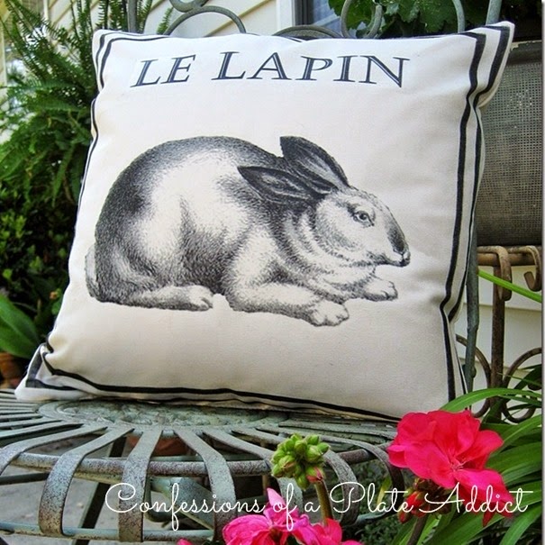 CONFESSIONS OF A PLATE ADDICT Ballard Inspired Vintage French Bunny Pillow CONFESSIONS OF A PLATE ADDICT Ballard Inspired Vintage French Bunny Pillow