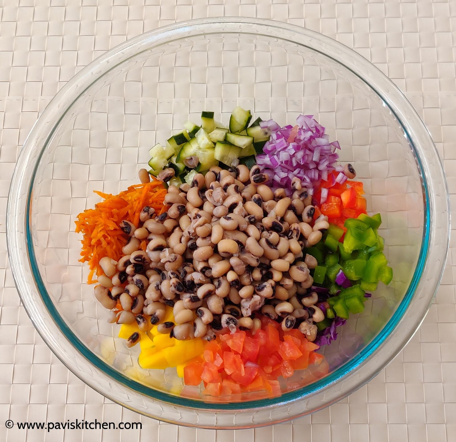 Black Eyed Bean Salad | Lobia Chaat | Karamani Salad