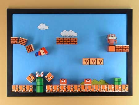 Build Your Own Super Mario Papercraft Magnet Board