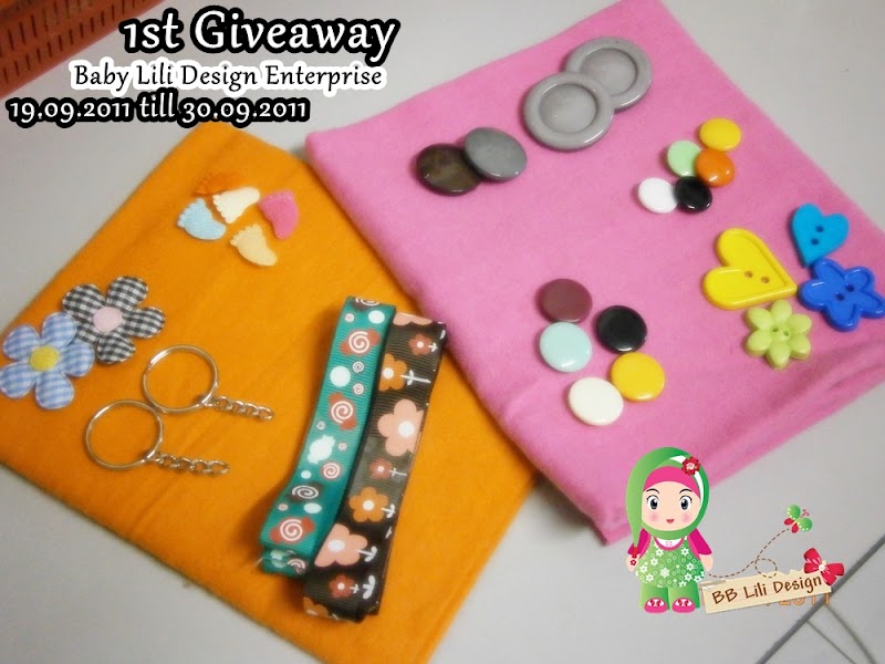 1st Giveaway From Baby Lili Design Enterprise