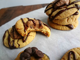 Peanut Butter & Chocolate Thumbprint Cookies for #chocPBday