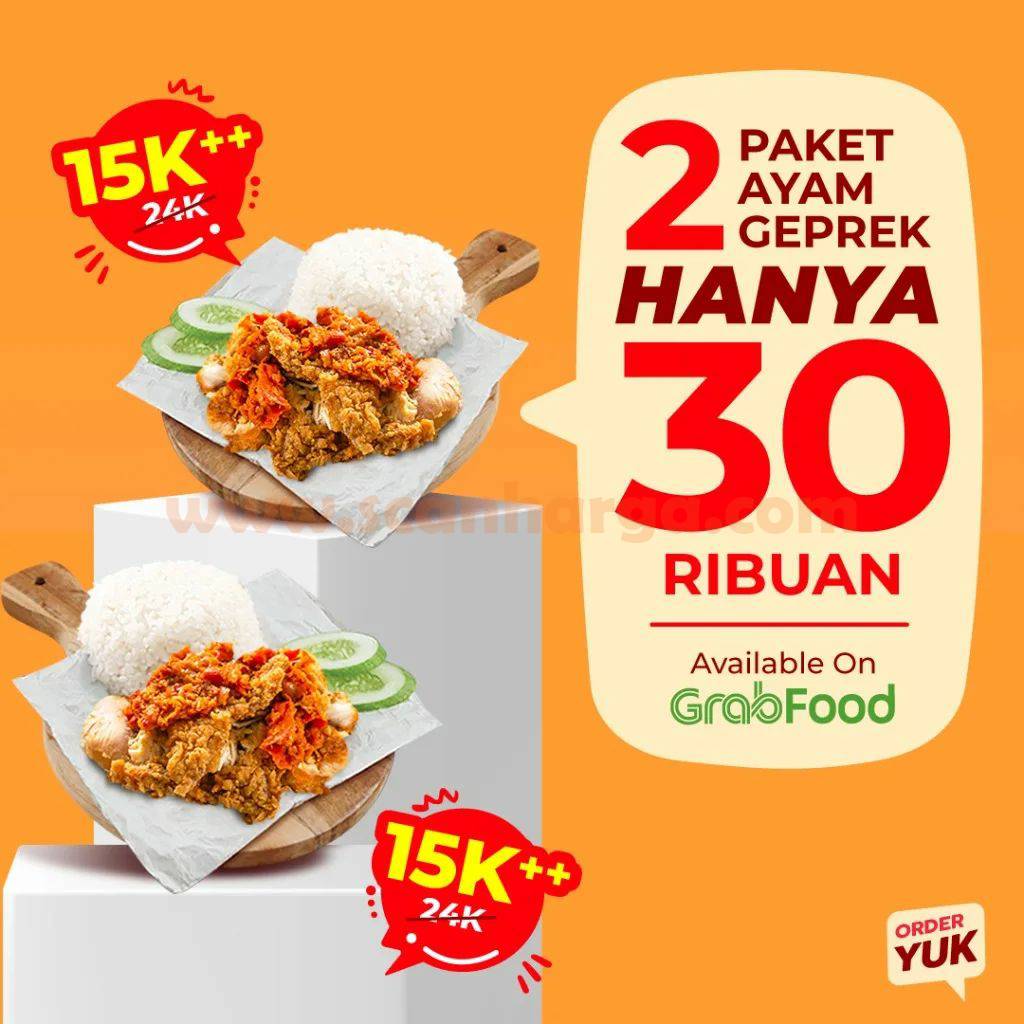 AYAM GEPREK MASTER Promo GRABFOOD 2 Paket Hanya 30RB