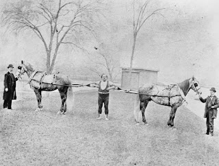 Listo para hacer su prueba con caballos, 1891