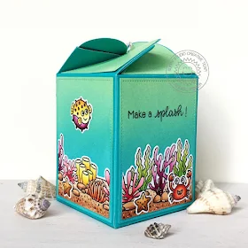 Sunny Studio Stamps: Tropical Scenes Best Fishes Wrap Around Box Dies Ocean Themed Gift Box by Candice Fisher