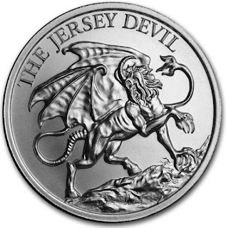 Дьявол Джерси 2 унцовый серебряный раунд с высоким рельефом