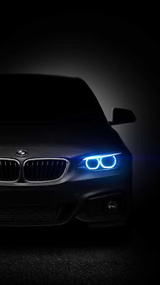 Black BMW Blue Lights iPhone Wallpaper