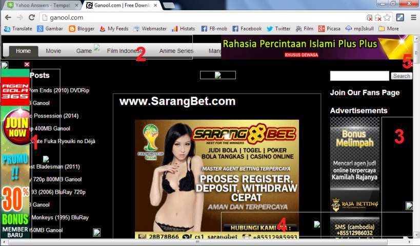 Jebakan Iklan di Ganool.com