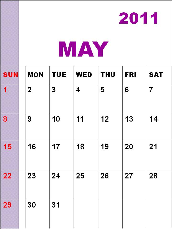 may 2011 calendar printable. blank calendar may 2011.