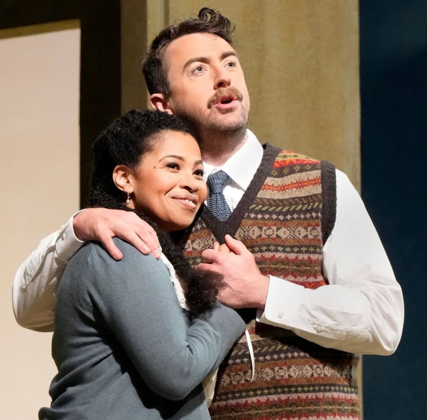 IN REVIEW: soprano GOLDA SCHULTZ as Anne Trulove (left) and tenor BEN BLISS as Tom Rakewell (right) in The Metropolitan Opera's 2022 revival of Igor Stravinsky's THE RAKE'S PROGRESS [Photograph by Ken Howard, © by The Metropolitan Opera]