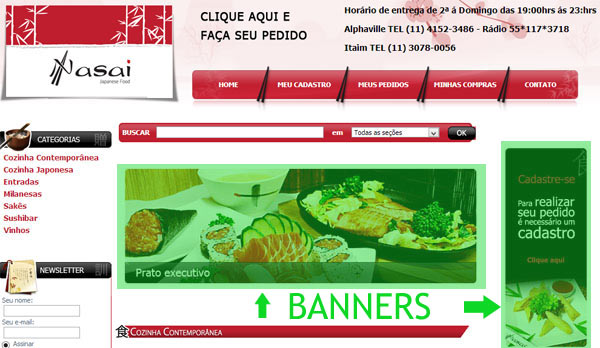 Big Solutions - Exemplo de 2 banners colocados no site