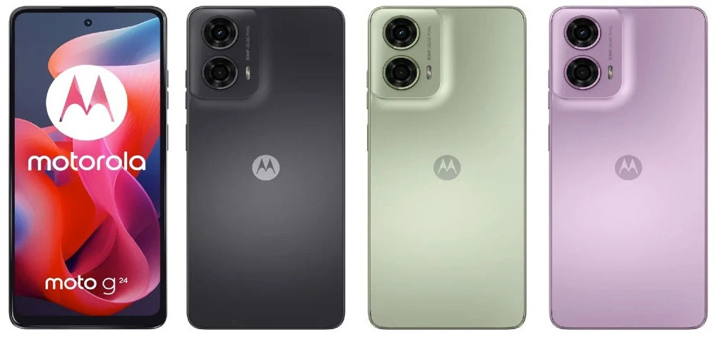Motorola Moto G24 colour variants.