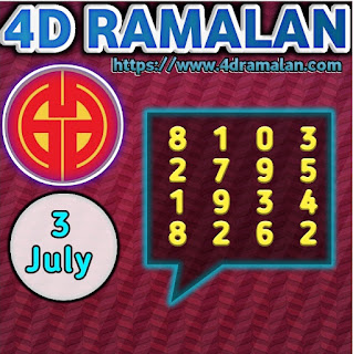 GD lotto and perdana lotto 4D lucky numbers today 3 July 2023 of Carta ramalan lotto