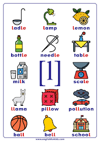 English phonetics chart - sound l represented by letter l