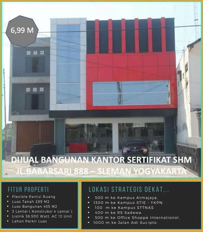 Ruko 3 Lantai Mewah Luxury Premium Area Jalan Raya Babarsari Sleman