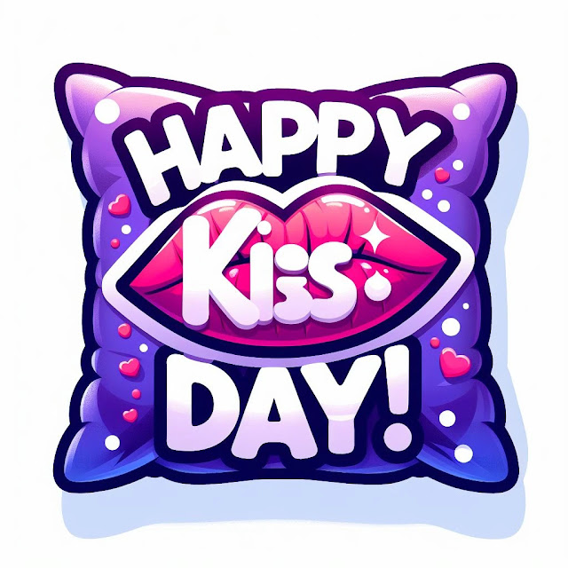 Happy Kiss Day Emoji with pillow