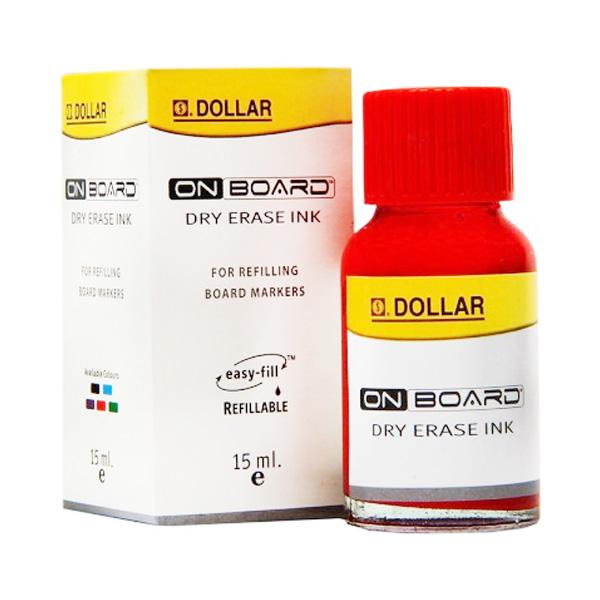 DOLLAR ON BOARD DRY ERASE INK 15 ML RED x 12