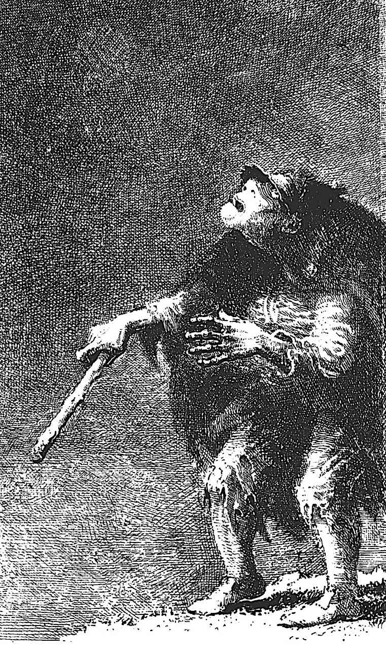 a Mervyn Peake illustration of a beggar