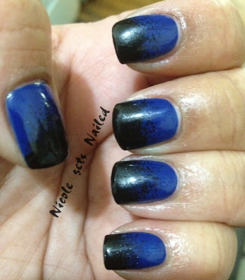 Black Blue Gradient Nails