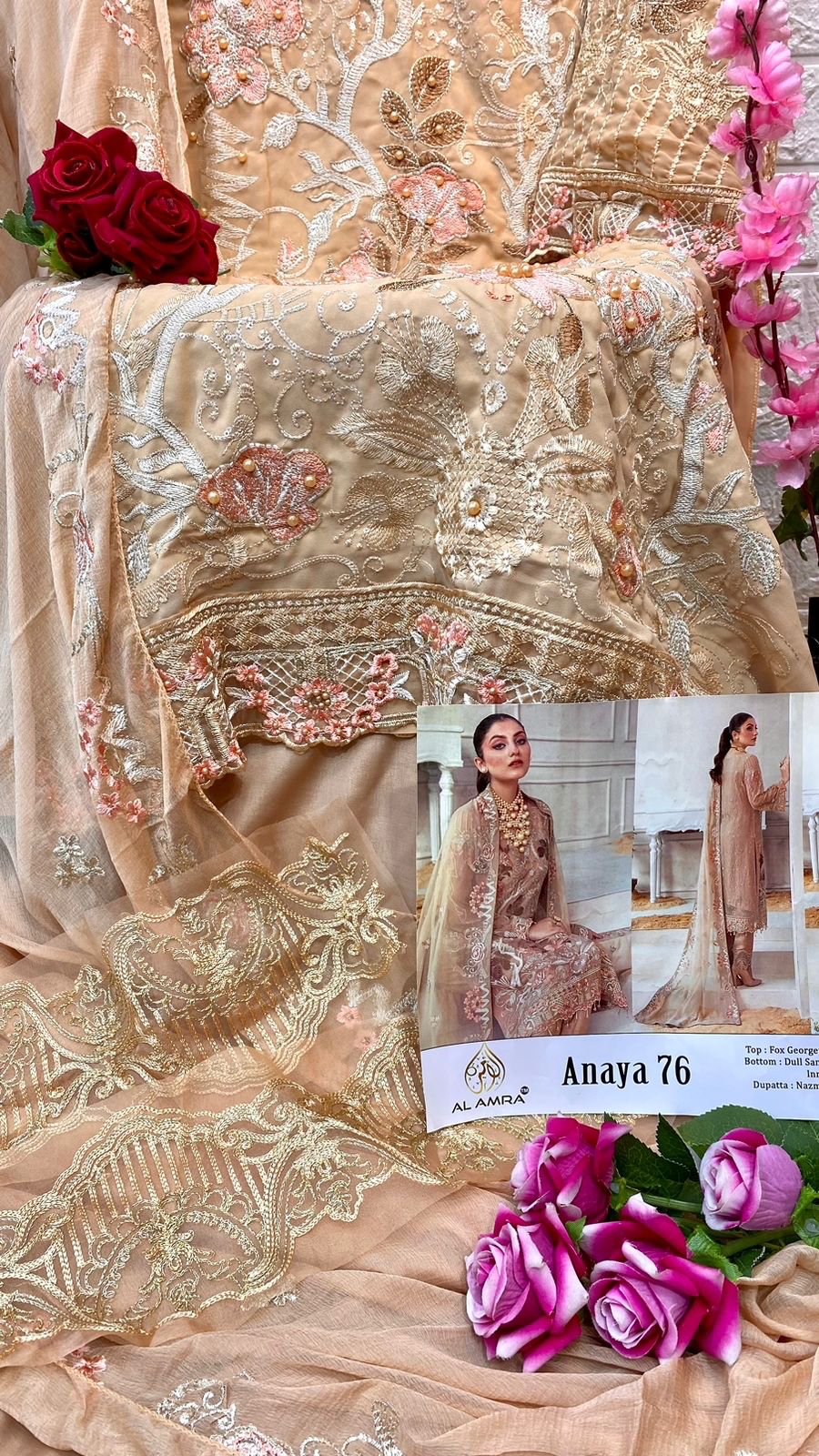 Buy Georgette Embroidery Anaya 76 Al Amra Pakistani Salwar S