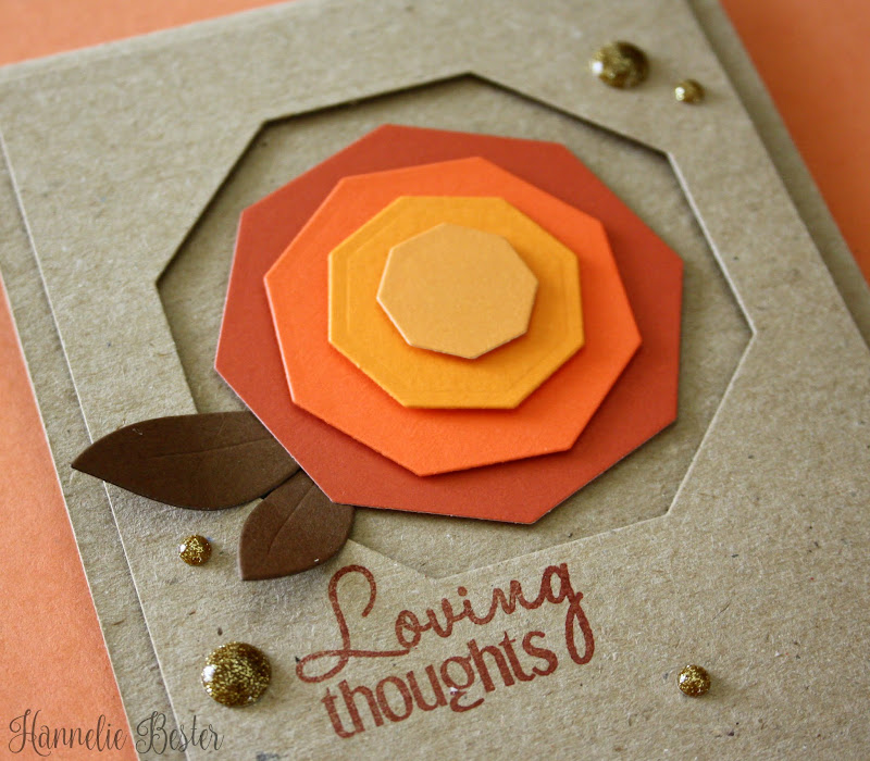 autumn geometric rose card