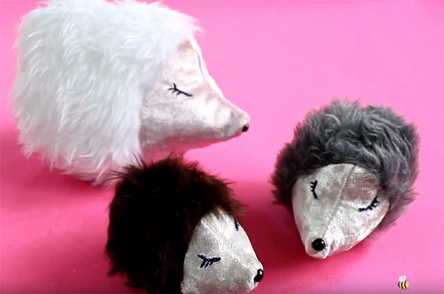 Learn how to sew a hedgehog softie. Free pattern & tutorial by Sewing Bee Fabrics.