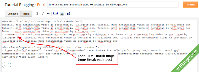 pengertian jump break / read more otomatis di blogspot