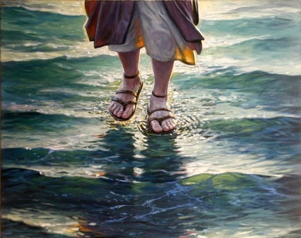 jesus anda sobre o mar
