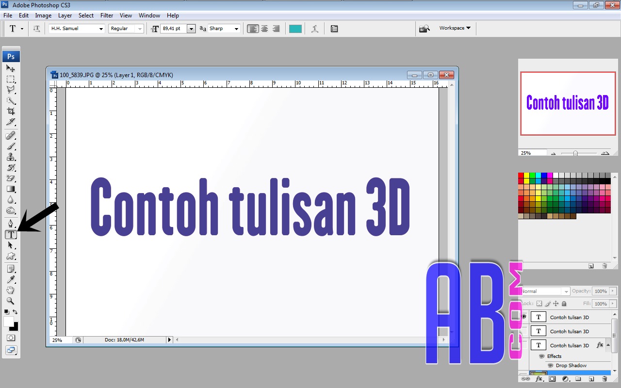 Cara Mudah Membuat Huruf 3d Di Adobe Photoshop Abangbaim