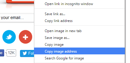 Copy image address