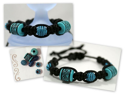 Shambhala bracelet (turquoise beads, cord) :: All Pretty Things