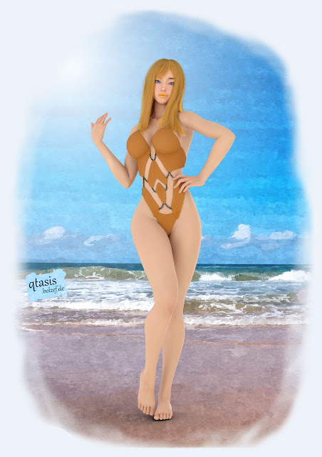 Citrinella Modedesignerin, blond blauäugig sanduhrförmige Figur | Citrinella fashion designer, blonde, blue-eyed, hourglass-shaped figure