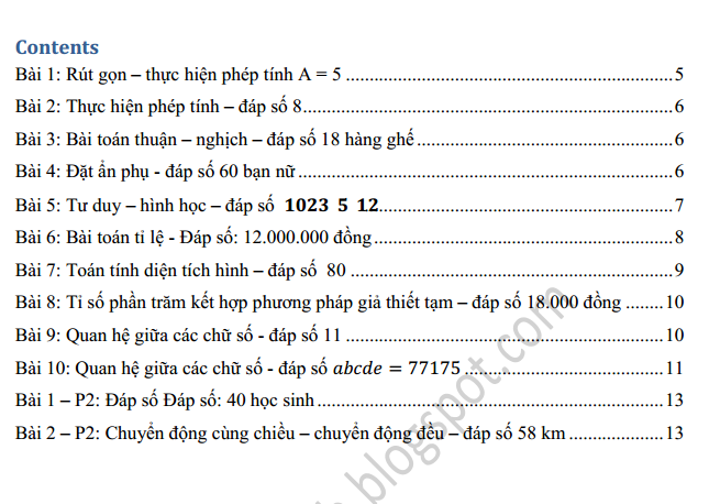 Đáp án đề thi môn toán vào lớp 6 trường Amsterdam 2010 - 2011