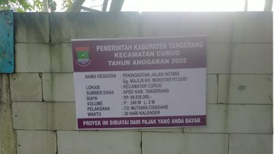 Peningkatan Jalan Hotmix Curug Kulon Diduga Tak Sesuai Spesifikasi Standar dan Kwalitas Serta Pengawasan