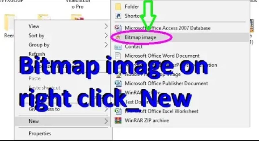 Bitmap image at new context menu