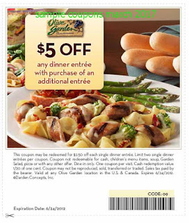 Olive Garden coupons march