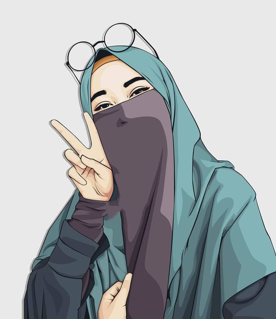 kumpulan kartun anime muslimah  bercadar