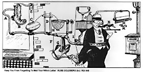 Rube Goldberg machine. wife letter
