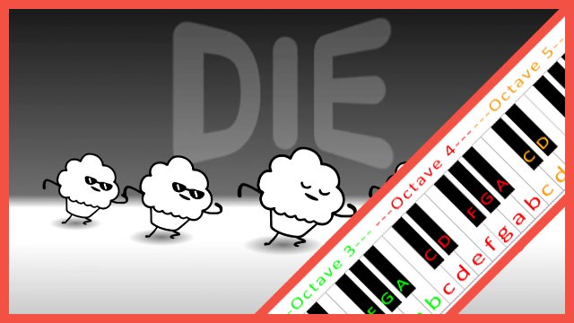 The Muffin Song (asdfmovie feat. Schmoyoho) Piano / Keyboard Easy Letter Notes for Beginners