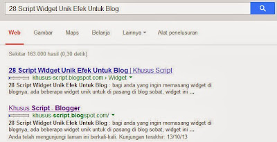 Artikel di search engine