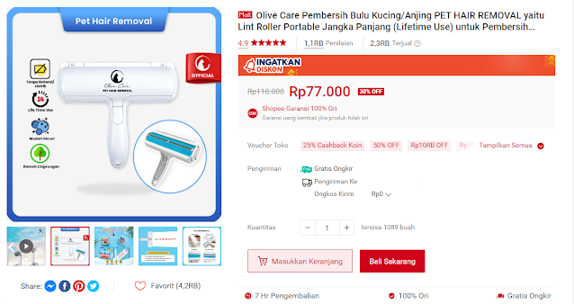 Pet hair remover alat pencukur dan pembersih bulu untuk kucing dan anjing peliharaan